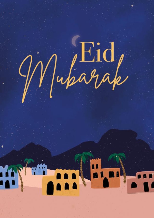 Contemporary Traditional Eid Mubarak card created by Her Design World