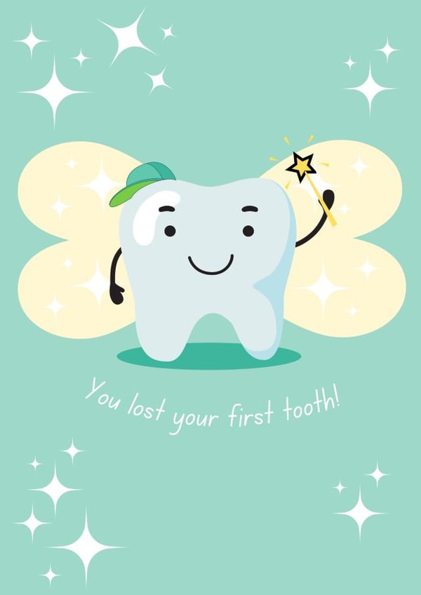 Cute Congratulations Card - Tooth Fairy - Lost your First Tooth created by Oh So Jottie Designs 
