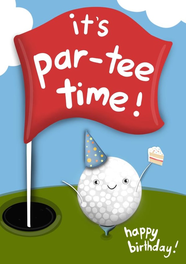 Golf themed birthday card - it’s par- tee time! - perfect card for a golf fan created by Palette&Petal