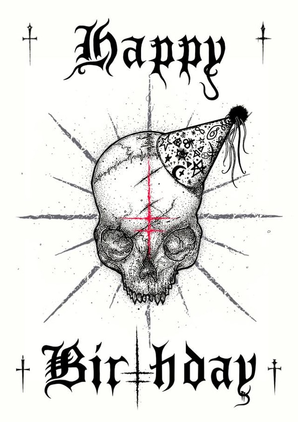 Happy Birthday Goth Skull created by B V R N T paper