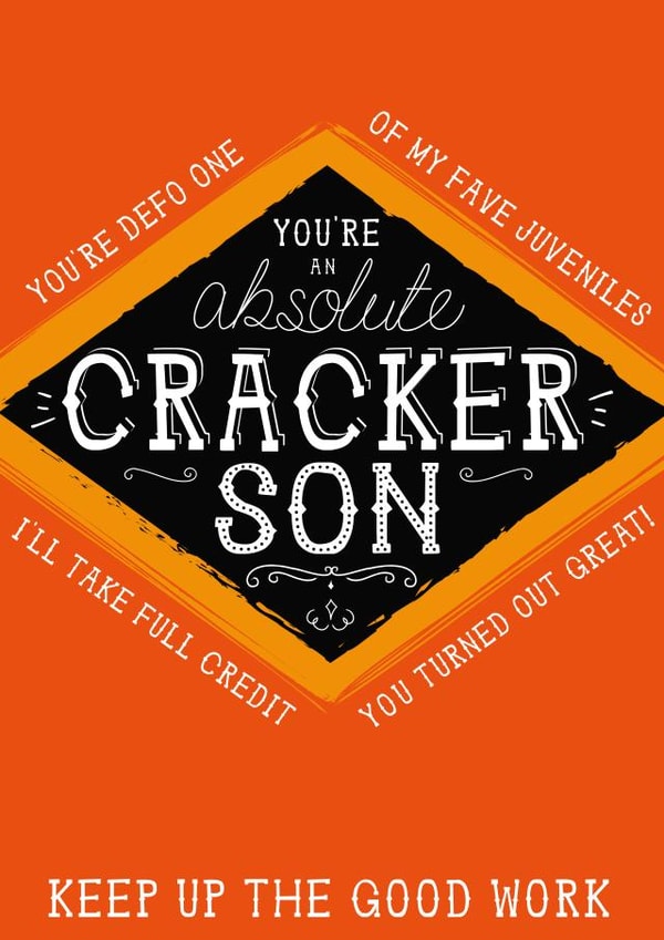 Son Jacobs Cracker Card - You're an absolute cracker Son created by  la la la     Designs
