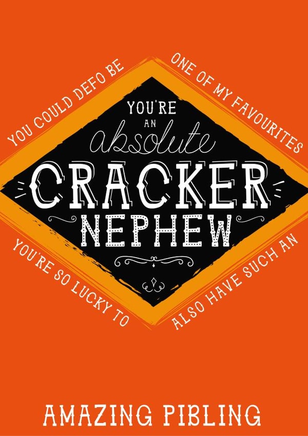 Nephew Jacobs Cracker Card - You're an absolute cracker Nephew created by la la la Designs