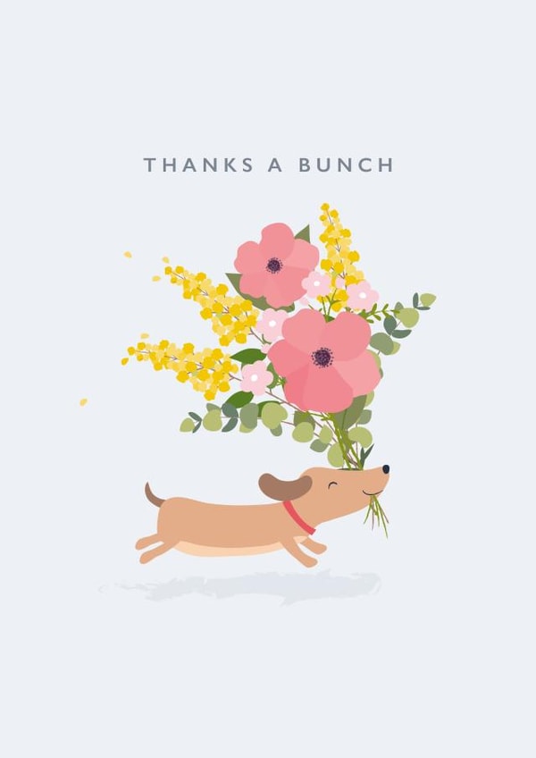 Cute Thank You Card - Dog - Thanks a Bunch created by Klara Hawkins