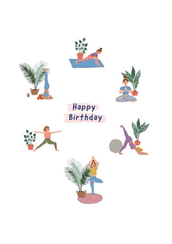A yoga themed birthday card! created by Zoe May Designs