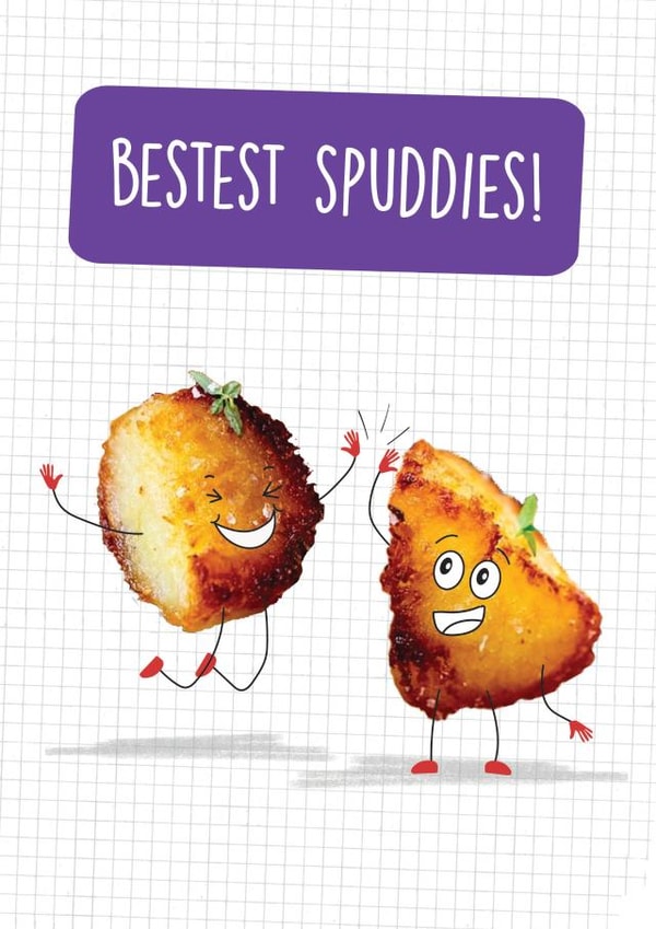 Funny Friendship Card - Bestest Spuddies - Potatoes created by Quitting Hollywood