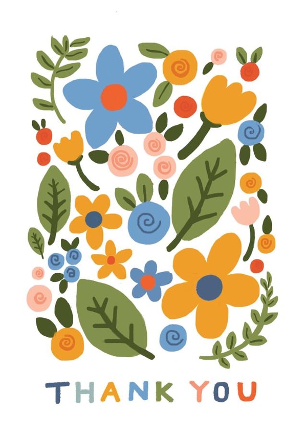 Cute Thank You Card - Floral - Nature created by Jade Fisher