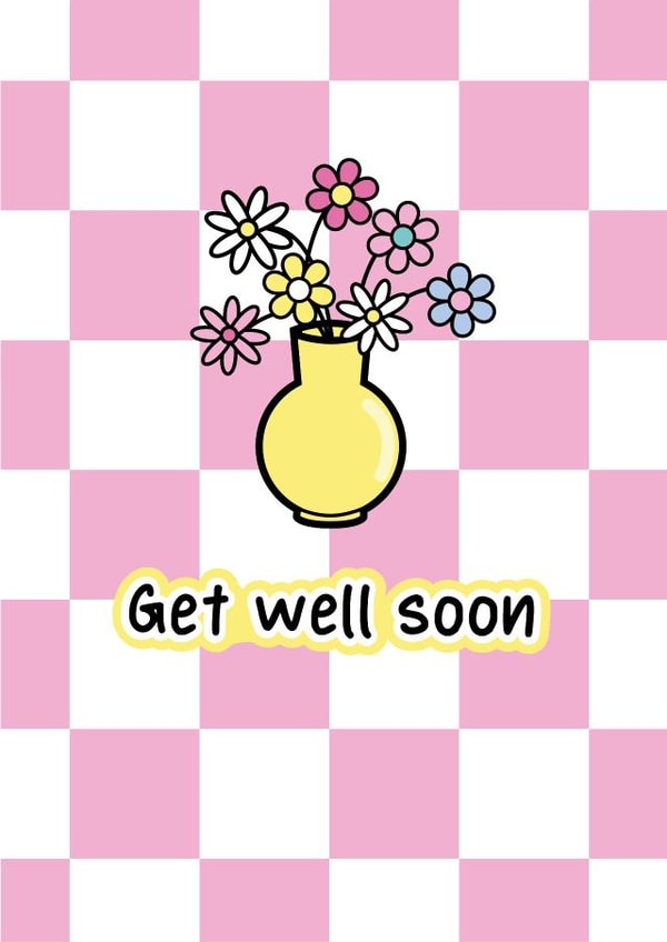 Get well soon - bright fun flowers - Cheerful card created by The Happy Company