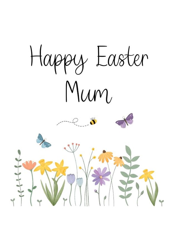 Happy Easter Mum - Floral Card created by Kalm Lettering
