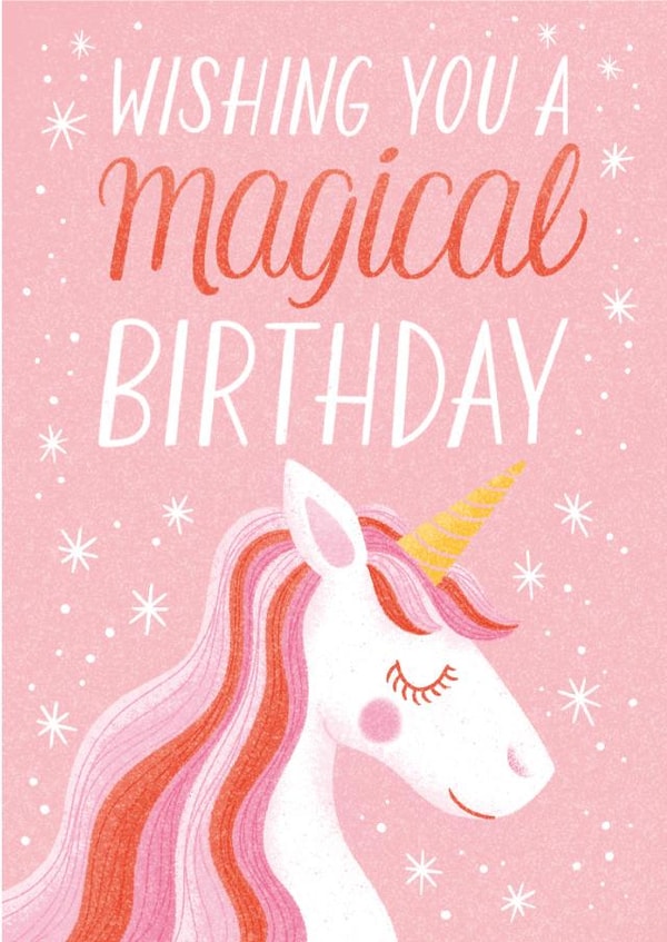 Wishing You A Magical Birthday Card | Unicorn | Cute | Kids | Children | Girl created by Ricicle Cards