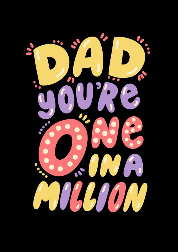 One in a Million Dad - Happy Birthday Dad - Fathers Day Card - Best Dad Card created by @studio27eleven