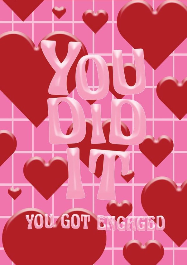 Funky Funny Engagement Card - Yay You Did It - You Got Engaged created by Maddison Ball