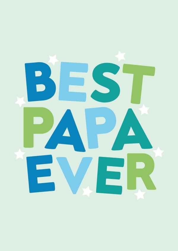 Cute Father's Day card - Best Papa Ever created by Seabird Studio