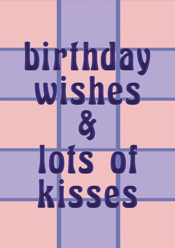 Cute Birthday Card for Best Friend - Birthday Kisses - Tartan Print created by Maddison Ball