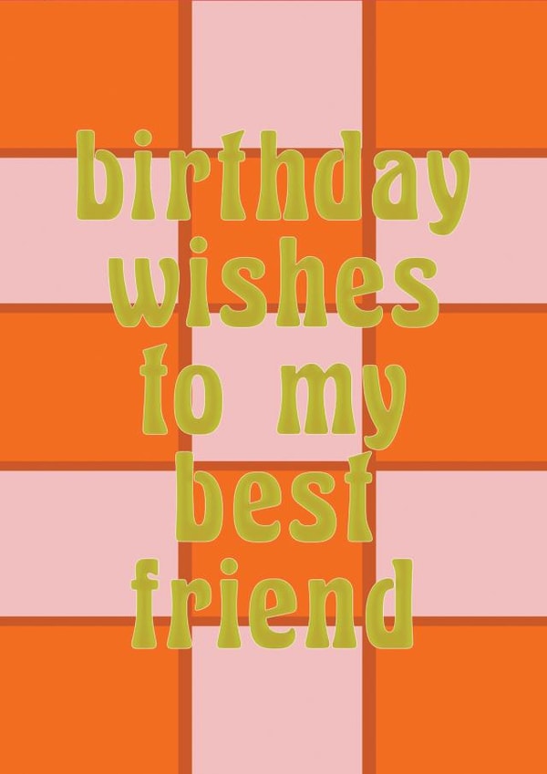 Cute Birthday Card for Best Friend - Birthday Wishes - Tartan Print created by Maddison Ball