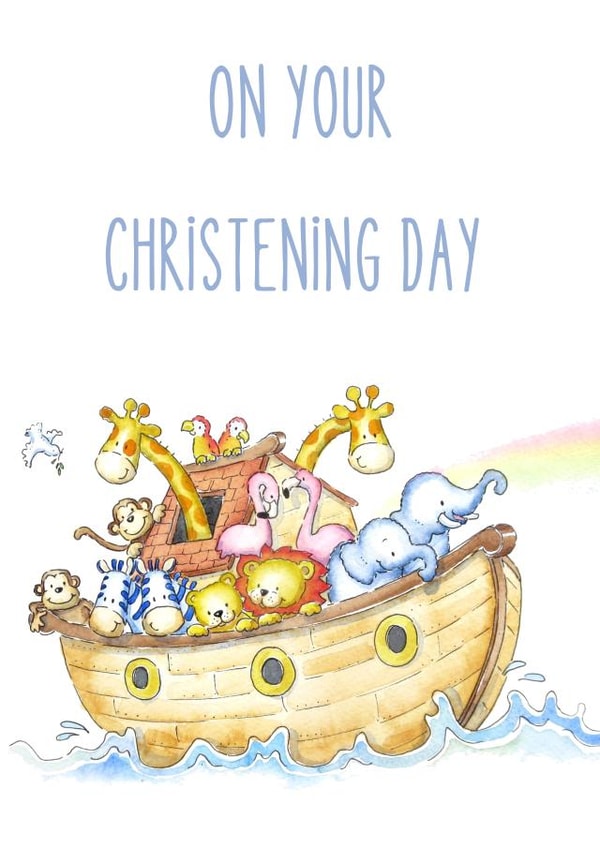 Noah's Ark Christening card created by Kate Garrett