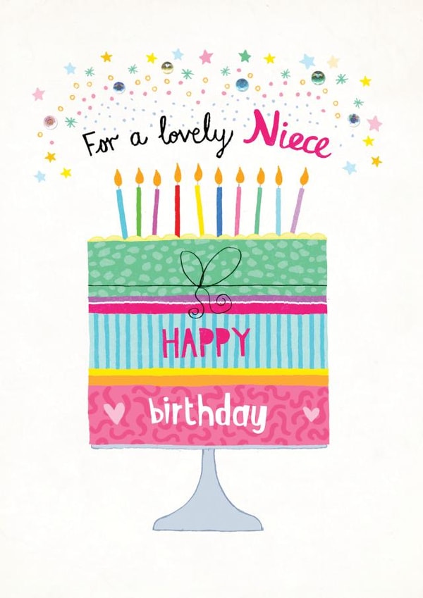 Cute Birthday Card - Niece - Cake created by Pencilface