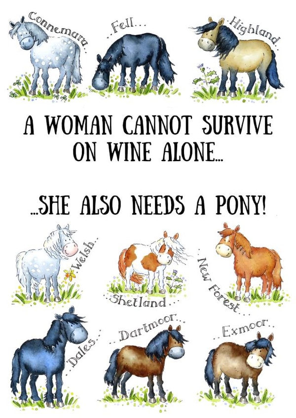 Funny Birthday Card - Pony created by Kate Garrett