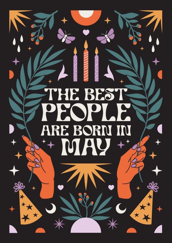 The Best People Are Born In May - Pretty - Gothic - Heartfelt - Horoscope created by Oh Ellie Studio