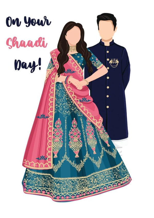Asian Wedding Card - On Your Shaadi Day | Unique South Asian Wedding Cards created by Toppit