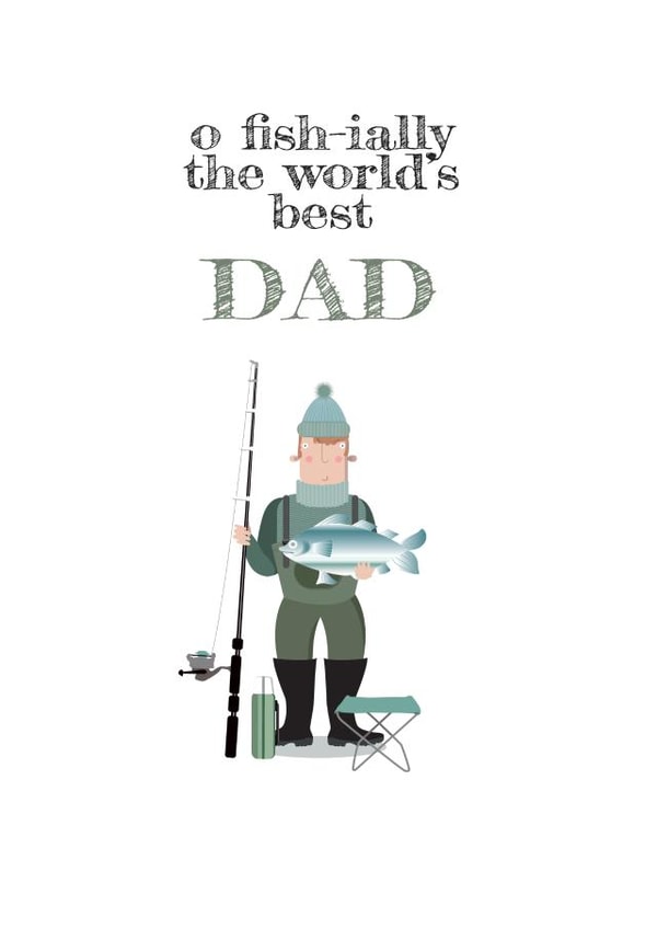Cute Fishing Birthday card for Dad created by Pink Pig