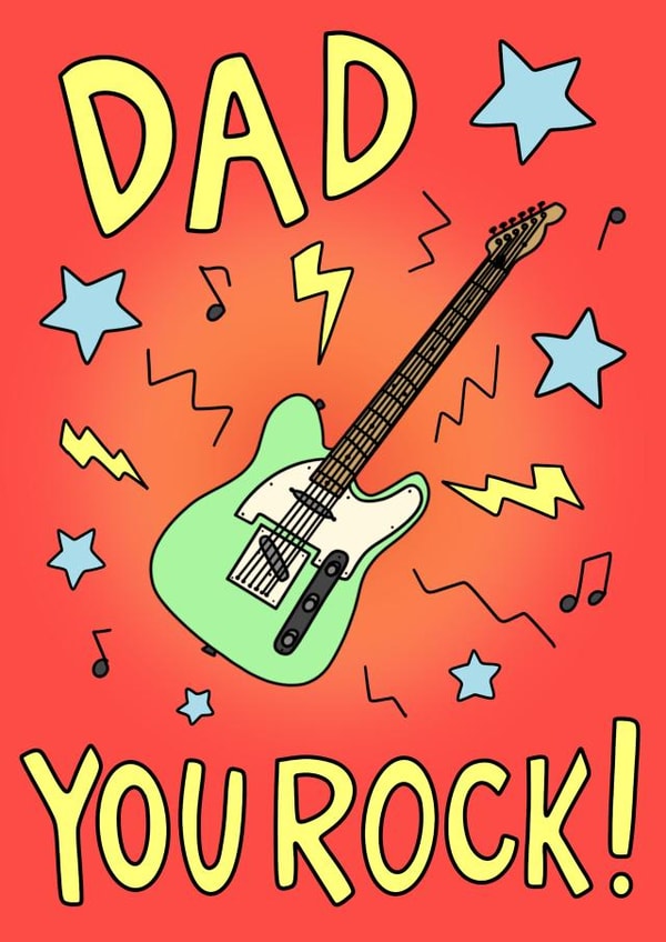 Father’s Day Card for Dad - Rock - Music - Rockstar - You Rock created by Fantastical Fun Shop