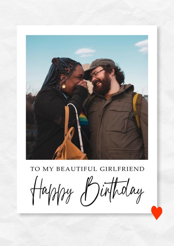 Cute Birthday Card - Beautiful Girlfriend created by @hollielonglanddesigns
