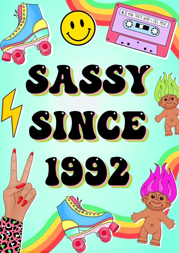 Cute Birthday Card - Sassy Since 1992 created by Poppy & Mabel