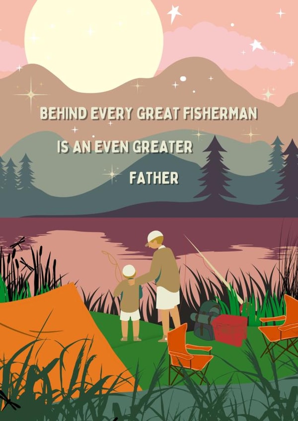 Heartfelt Father's Day Card - Fisherman created by Original Fox Cards