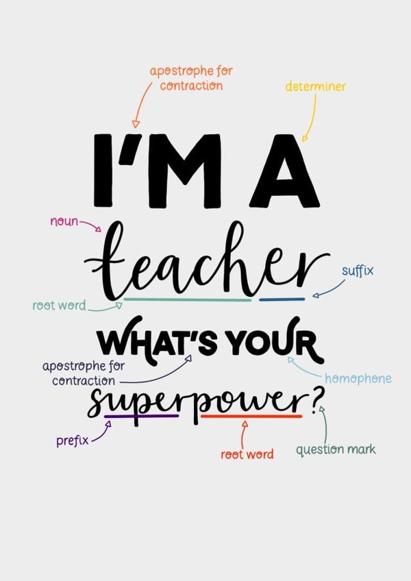 Teacher superpower - thank you  - end of term created by Debi Marks