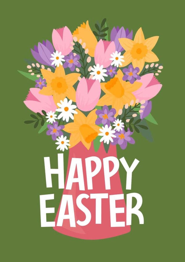 Pretty Easter Card - Flower Vase created by Duckduckle Design