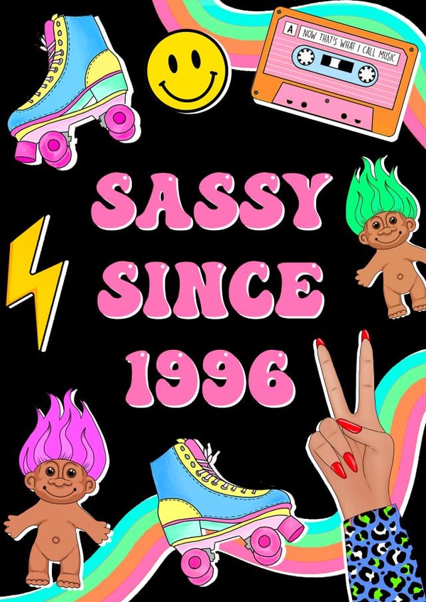 Cute Birthday Card - Sassy Since 1996 created by Poppy & Mabel