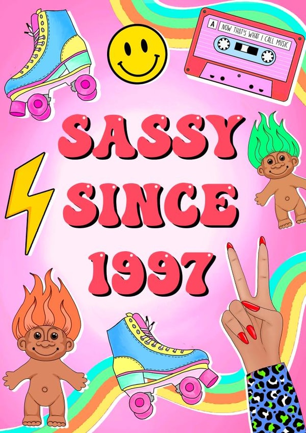 Cute Birthday Card - Sassy Since 1997 created by Poppy & Mabel