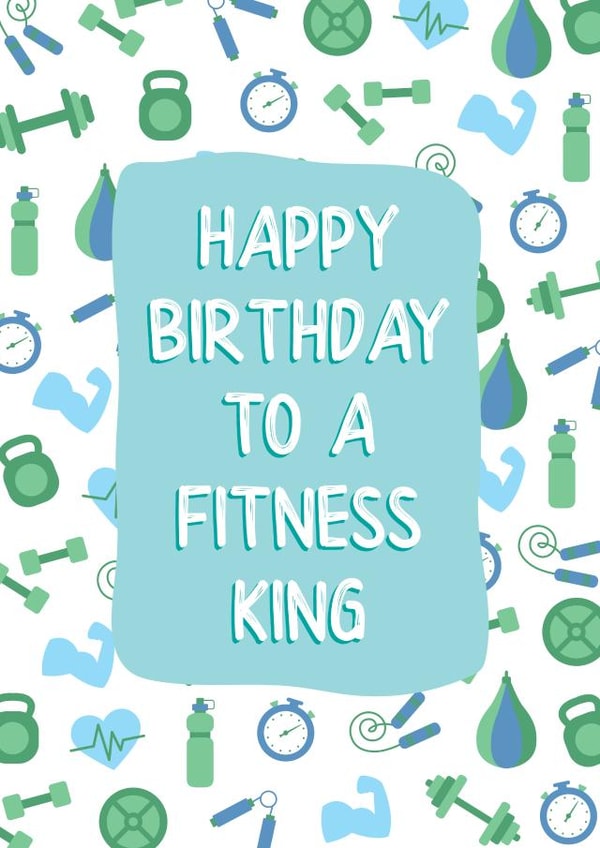Gym themed card for the fitness king. created by Fierce Females Club