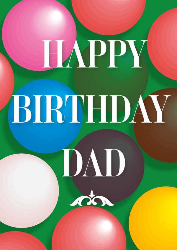 Happy Birthday Dad- Snooker Card created by Grace Mutton