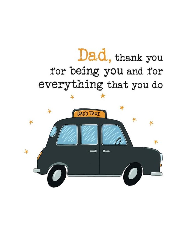 Cheeky Father's Day Card - Taxi created by Dandelion Stationery