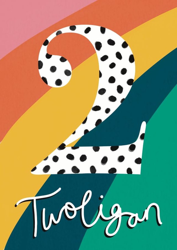 Colourful 2nd birthday card for a TWO-ligan. created by Seabird Studio