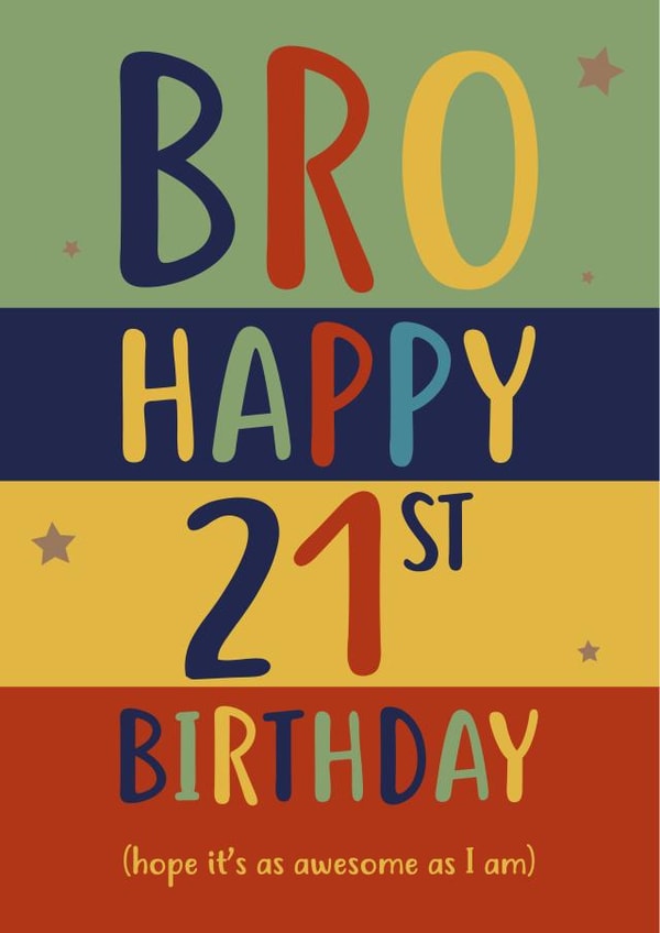 Brother Happy 21st Birthday cheeky card created by Studio Peers