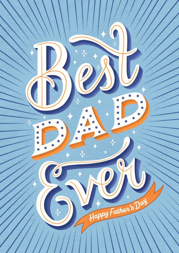 Bold Father's day card for Dad - Typography - retro created by Kamiya Chirodian