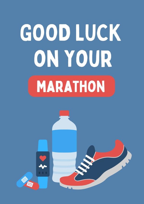 Marathon Good Luck Card for Running London Marathon Card for Him, First Marathon created by Warriher