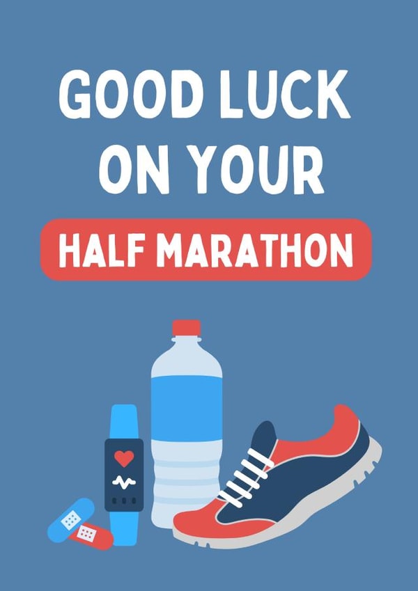 Running Half Marathon Good Luck Card for Him, 13.1 Miles Half Marathon Race created by Warriher