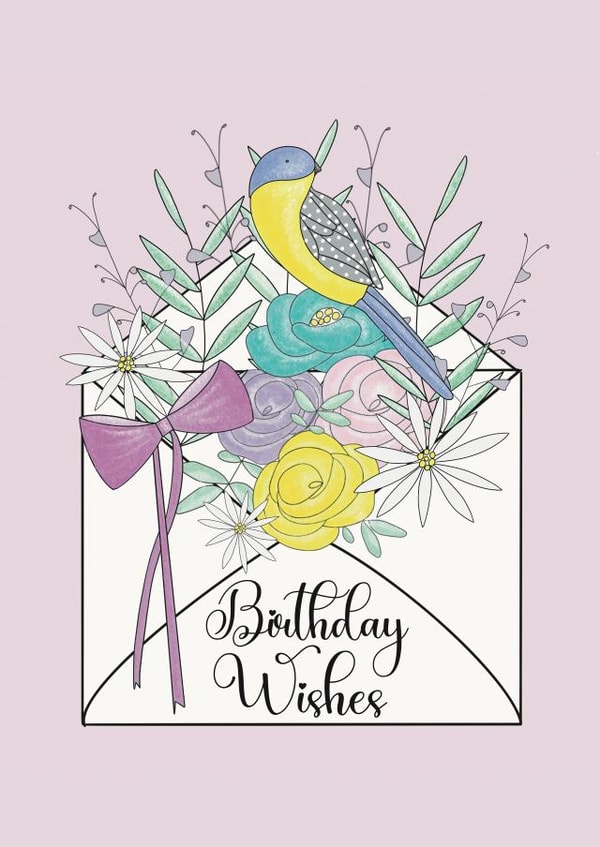 Pretty floral birthday wishes card created by Marie Goodchild
