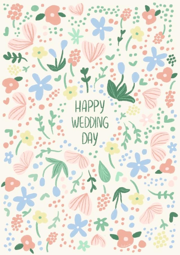 Cute and floral wedding card for marriage created by Valeria Frustaci