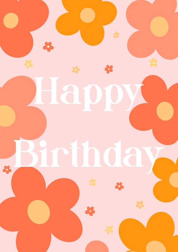 Cute floral retro birthday card created by DaisyDoodles