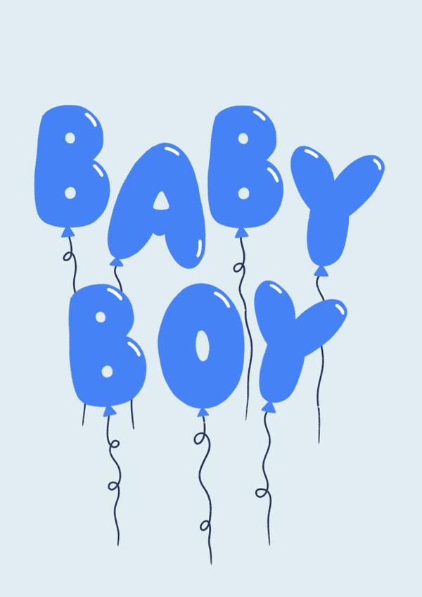 Baby Boy Card- New Baby Balloons- It's A Boy created by Amelia Ellwood