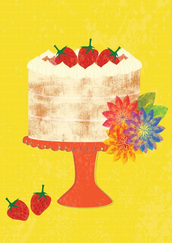 Birthday Food Strawberries and Cream Celebration Cake created by Kelly Ronan Designs