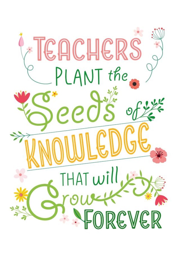 Heartfelt Quote Teacher Thank You card created by Yeti Design