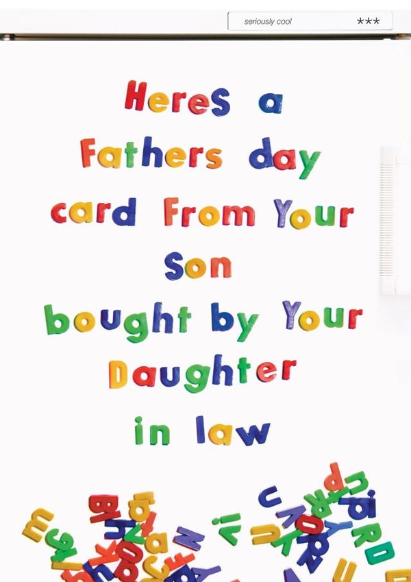 Funny Father's Day - Fridge Magnet Letters - Bought By Your Daughter In Law created by Brainbox Candy