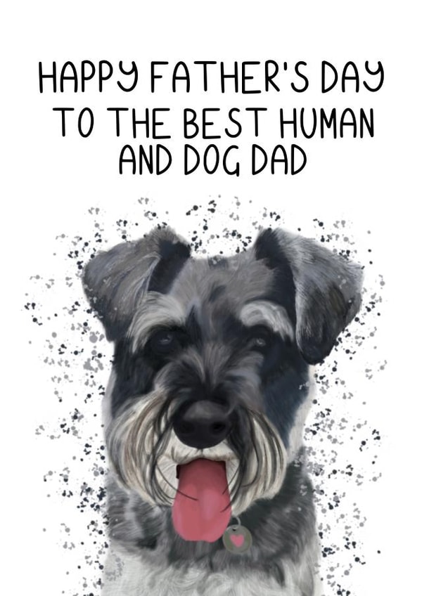 Cute Father's Day Card - Best Dog Dad created by Schnauzer Scribbles