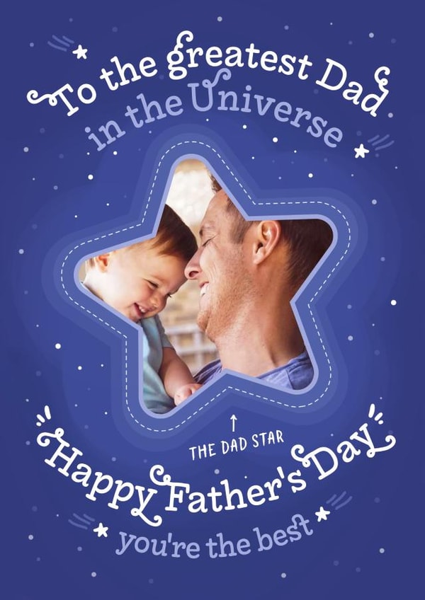 Cute Father's Day Card - Greatest Dad in the Universe created by Little Wishing Cards