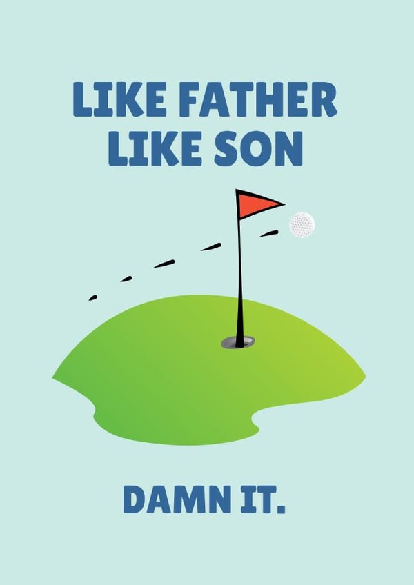 Funny Father's Day Card - Golf - From Son created by PopDogShop